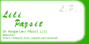 lili pazsit business card